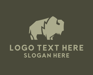 Cattle - Wild Bison Farming logo design