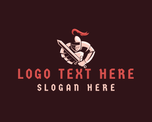 Swordsman - Medieval Knight Soldier logo design
