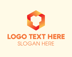 Orange - Digital Geometric Hexagon logo design