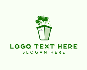 Recycling Bin - Garbage Trash Disposal logo design