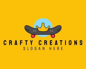 Hobby - Retro Skater Boy King logo design