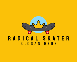 Retro Skater Boy King  logo design