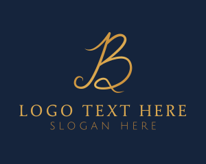 Font - Gold Luxury Letter B logo design