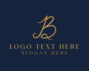 Script - Gold Luxury Letter B logo design