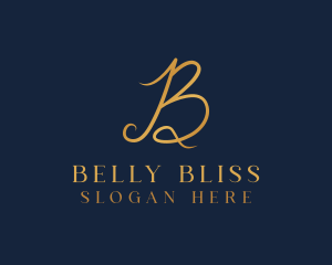 Gold Luxury Letter B logo design