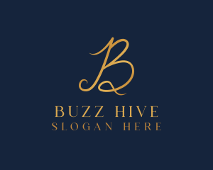 Gold Luxury Letter B logo design