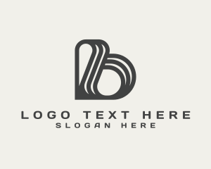 Monochrome - Business Swirl Stripe Letter B logo design