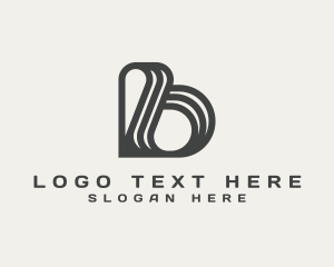 Business Swirl Stripe Letter B Logo