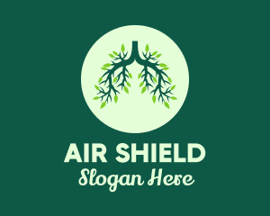 Green Forest Tree Lungs logo design