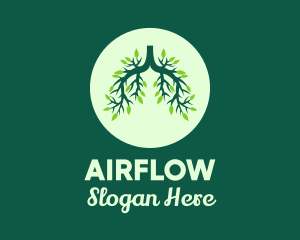 Green Forest Tree Lungs logo design