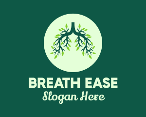 Respiration - Green Forest Tree Lungs logo design