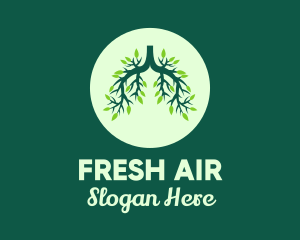 Green Forest Tree Lungs logo design