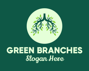 Branches - Green Forest Tree Lungs logo design