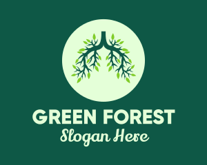 Green Forest Tree Lungs logo design