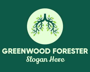 Green Forest Tree Lungs logo design