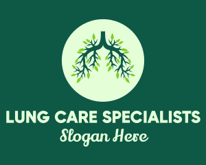 Green Forest Tree Lungs logo design