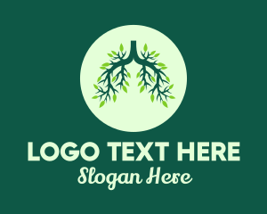 Respiration - Green Forest Tree Lungs logo design