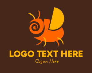 Ladybug - Orange Spiral Bug logo design