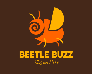 Beetle - Orange Spiral Bug logo design