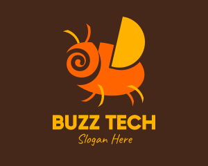 Orange Spiral Bug logo design