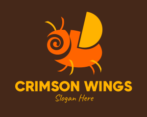 Orange Spiral Bug logo design