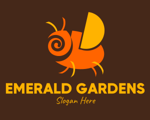 Orange Spiral Bug logo design