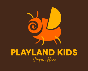 Orange Spiral Bug logo design