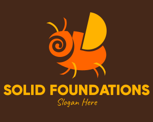 Kids Apparel - Orange Spiral Bug logo design