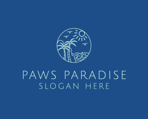 Monoline Paradise Island  logo design
