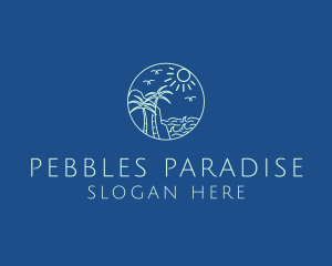 Monoline Paradise Island  logo design