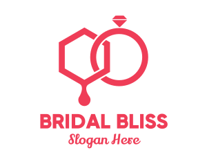 Bride - Bride & Groom Wedding Marriage Rings logo design