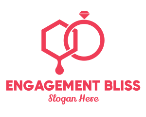 Engagement - Bride & Groom Wedding Marriage Rings logo design