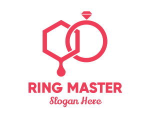 Bride & Groom Wedding Marriage Rings logo design