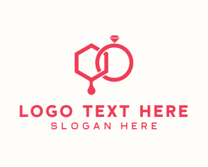 Matrimony - Bride & Groom Wedding Marriage Rings logo design