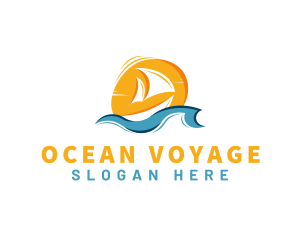 Boat Ocean Beach logo design