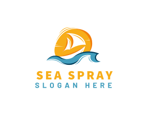 Boat Ocean Beach logo design