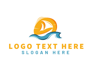 Sunrise - Boat Ocean Beach logo design