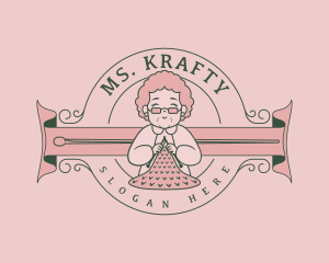 Handicraft - Grandmother Handmade Knitting logo design