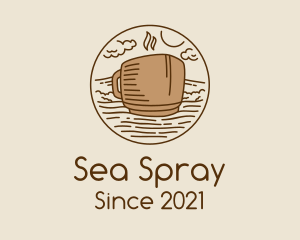 Coffee Cafe Seaside Ship logo design