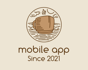 Coffee Farm - Coffee Cafe Seaside Ship logo design