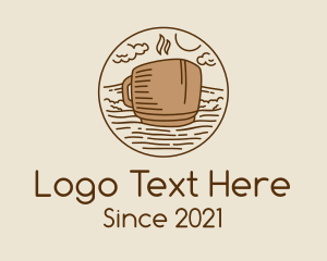 Water - Coffee Cafe Seaside Ship logo design