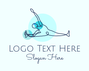 Stretching - Triangle Yoga Pose logo design