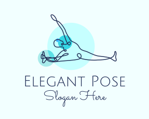 Pose - Triangle Yoga Pose logo design
