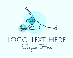 Person - Triangle Yoga Pose logo design