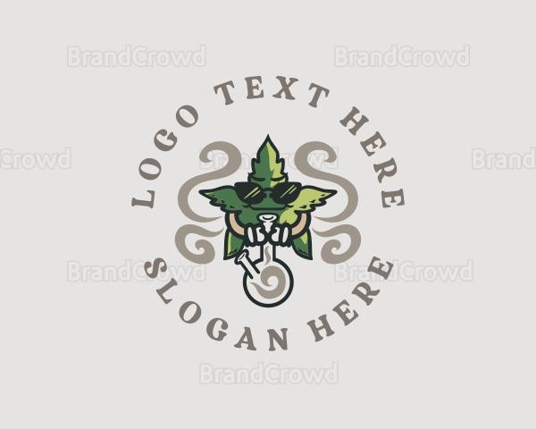 Smoking Leaf Marijuana Logo