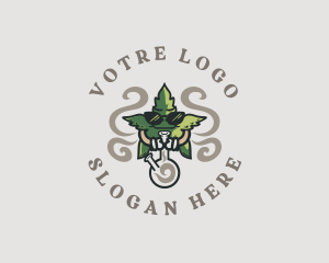 Smoking Leaf Marijuana Logo