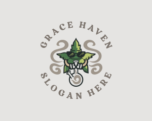 Hemp - Smoking Leaf Marijuana logo design