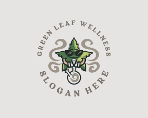 Smoking Leaf Marijuana logo design