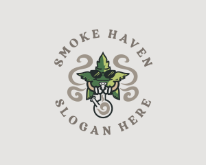 Bong - Smoking Leaf Marijuana logo design