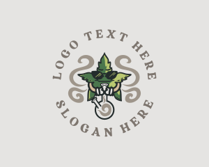 Smoking Leaf Marijuana Logo